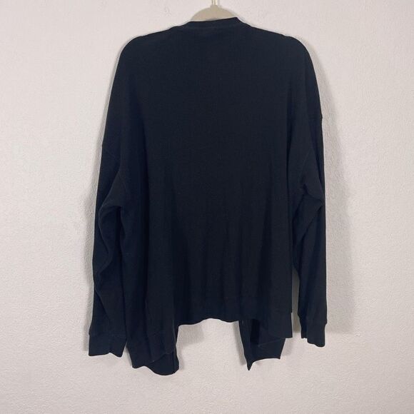 The Group Babaton | Aritzia Black Waffle Knit Cardigan Sweater - Picture 2 of 5